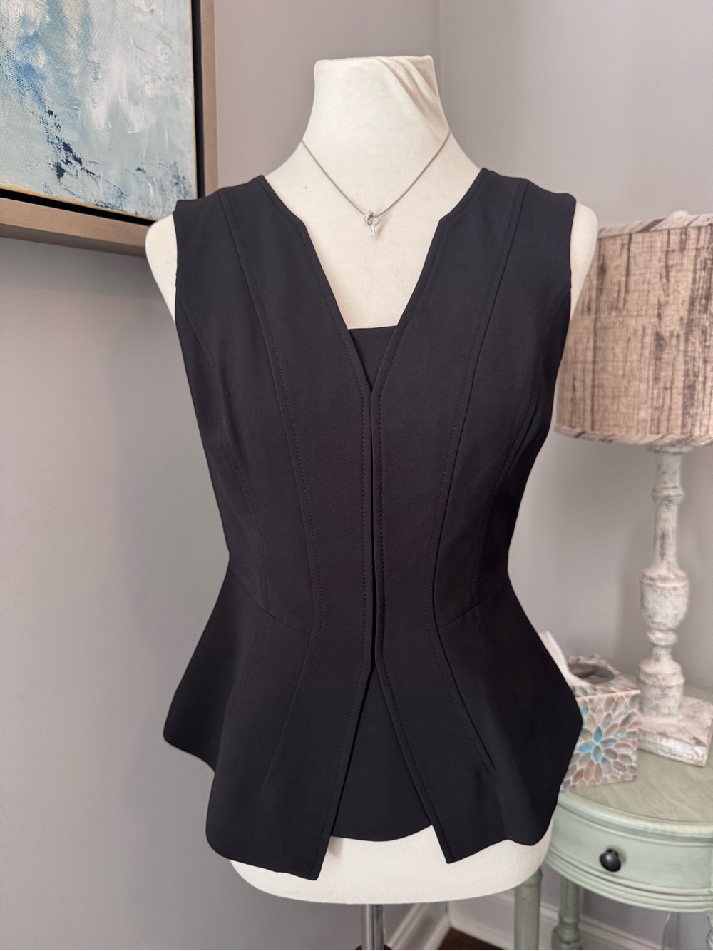 Black Fitted Peplum Blouse
